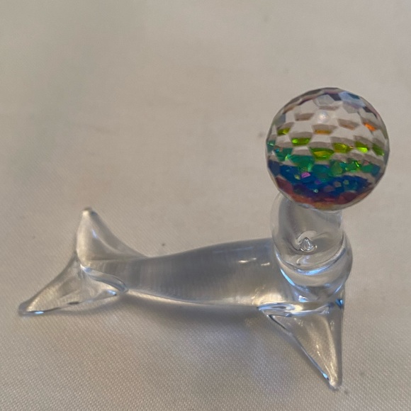 Swarovski Crystal IRIS ARC Small Seal Figurine Faceted Round Ball 2" L Ex Cond - Picture 6 of 7